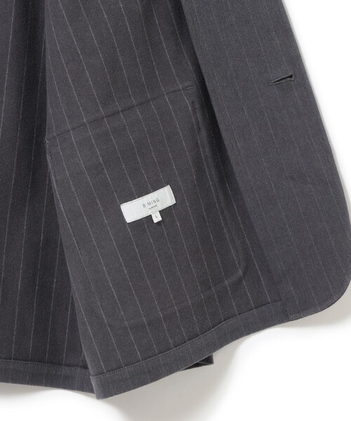 B:MING by BEAMS（ビーミングバイビームス）の「ストライプ ジャージー ジャケット（テーラードジャケット・メンズ・ネイビー/グレー・S/XL/L/M）」の4枚目の写真