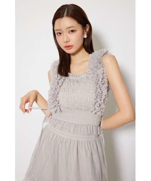 rienda(リエンダ)の「シアーチュールブラウス 秋服 夏服 ノースリーブトップス(シャツ/ブラウス・レディース・ブラック/ベージュ/ブラウン・FREE)」の16枚目の写真
