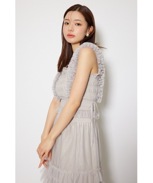 rienda(リエンダ)の「シアーチュールブラウス 秋服 夏服 ノースリーブトップス(シャツ/ブラウス・レディース・ブラック/ベージュ/ブラウン・FREE)」の18枚目の写真