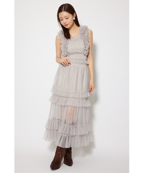 rienda(リエンダ)の「シアーチュールブラウス 秋服 夏服 ノースリーブトップス(シャツ/ブラウス・レディース・ブラック/ベージュ/ブラウン・FREE)」の19枚目の写真