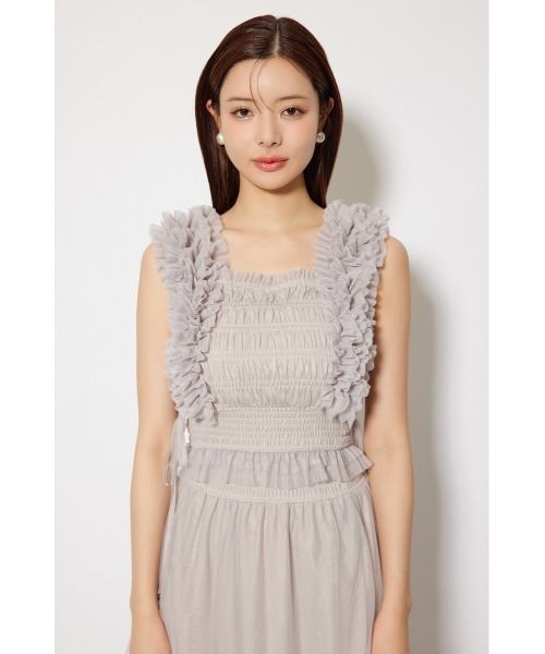 rienda(リエンダ)の「シアーチュールブラウス 秋服 夏服 ノースリーブトップス(シャツ/ブラウス・レディース・ブラック/ベージュ/ブラウン・FREE)」の21枚目の写真