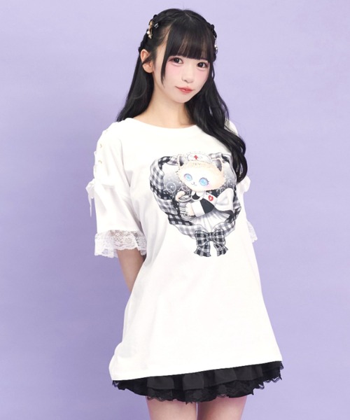 シークレットハニー Secret Honey 肩レースアップオリジナルプリントTシャツ （Sクロ） 楽天市場】肩レースアップうさぎプリントTシャツ3/7 12:00 新色