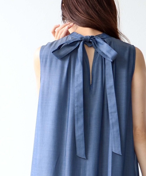 Jines（ジネス）の「キュプラデニムティアードワンピース（ワンピース・レディース・ブルー/インディゴブルー・38）」の9枚目の写真