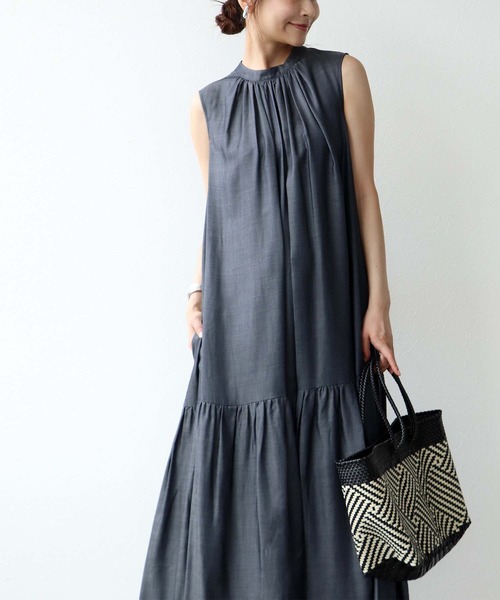 Jines（ジネス）の「キュプラデニムティアードワンピース（ワンピース・レディース・ブルー/インディゴブルー・38）」の13枚目の写真