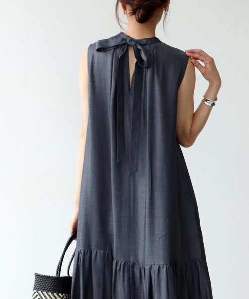 Jines（ジネス）の「キュプラデニムティアードワンピース（ワンピース・レディース・ブルー/インディゴブルー・38）」の16枚目の写真