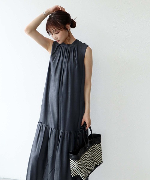 Jines（ジネス）の「キュプラデニムティアードワンピース（ワンピース・レディース・ブルー/インディゴブルー・38）」の14枚目の写真