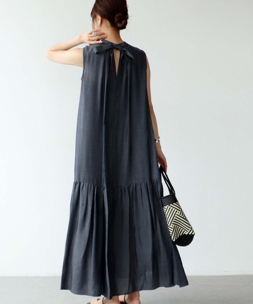 Jines（ジネス）の「キュプラデニムティアードワンピース（ワンピース・レディース・ブルー/インディゴブルー・38）」の15枚目の写真