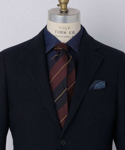 SHIPS（シップス）の「Puccini: シルク ブークレ レジメンタル ネクタイ（ネクタイ・メンズ・ネイビー/ダークブルー/コバルトブルー・1）」の4枚目の写真