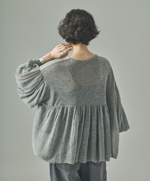 Curensology(カレンソロジー)の「Curensology(カレンソロジー)/フラッフィーギャザーニットプルオーバー(ニット/セーター・レディース・グレー/ブラック/ライトピンク/ホワイト系その他・FREE)」の10枚目の写真