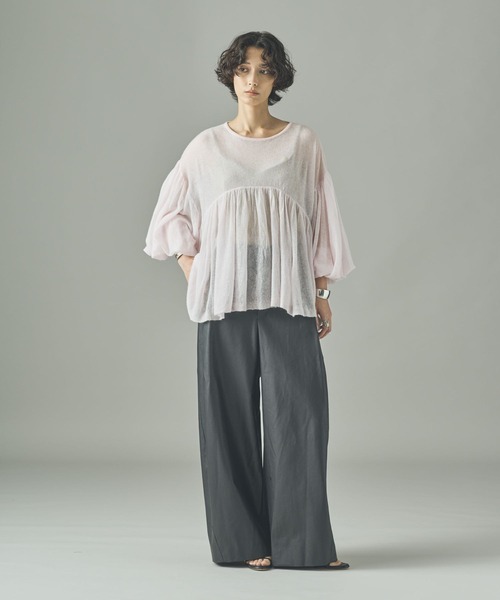 ニット セーター Curensology(カレンソロジー)/フラッフィーギャザーニットプルオーバー レディース Curensology（カレンソロジー）の「Curensology(カレンソロジー
