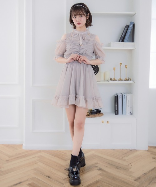 ROJITA レイヤード風オフショルワンピース レイヤード風オフショルワンピース（ワンピース）｜couture BY