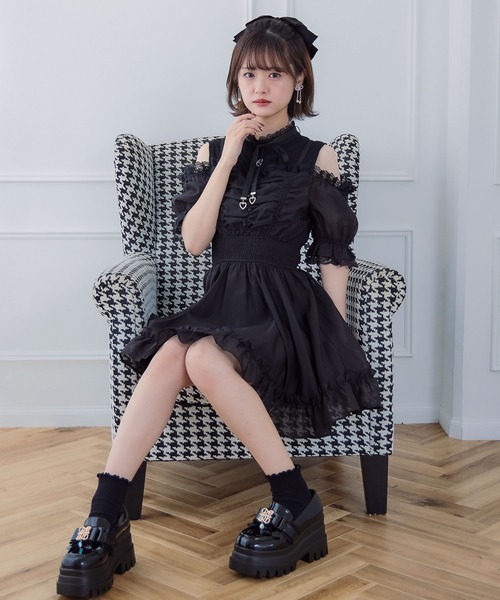 レイヤード風オフショルワンピース（ワンピース）｜couture BY