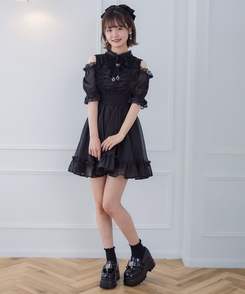 ROJITA レイヤード風オフショルワンピース レイヤード風オフショルワンピース（ワンピース）｜couture BY