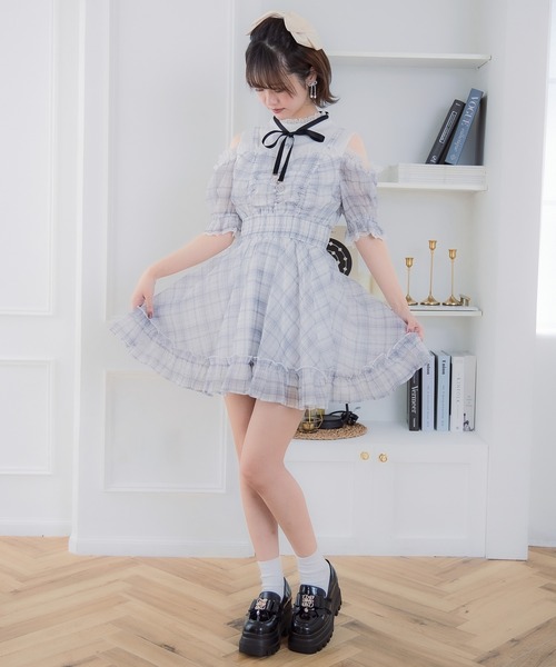 ROJITA レイヤード風オフショルワンピース レイヤード風オフショルワンピース（ワンピース）｜couture BY