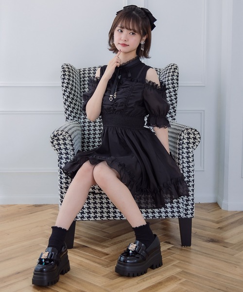 セール】レイヤード風オフショルワンピース（ワンピース）｜couture BY