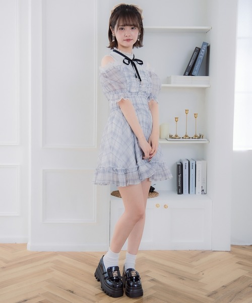 レイヤード風オフショルワンピース（ワンピース）｜couture BY