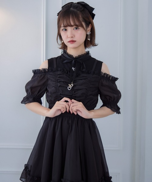 ROJITA レイヤード風オフショルワンピース レイヤード風オフショルワンピース（ワンピース）｜couture BY