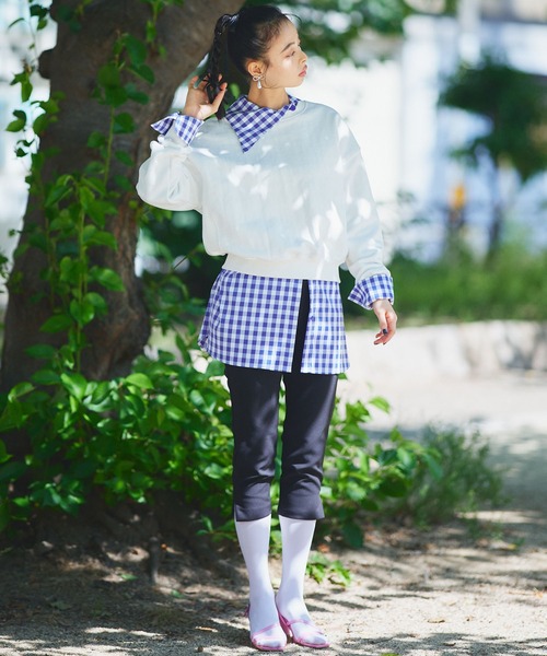 Narcissus（ナルシス）の「クロップドスウェット（スウェット・レディース・ホワイト/ネイビー・FREE）」の3枚目の写真