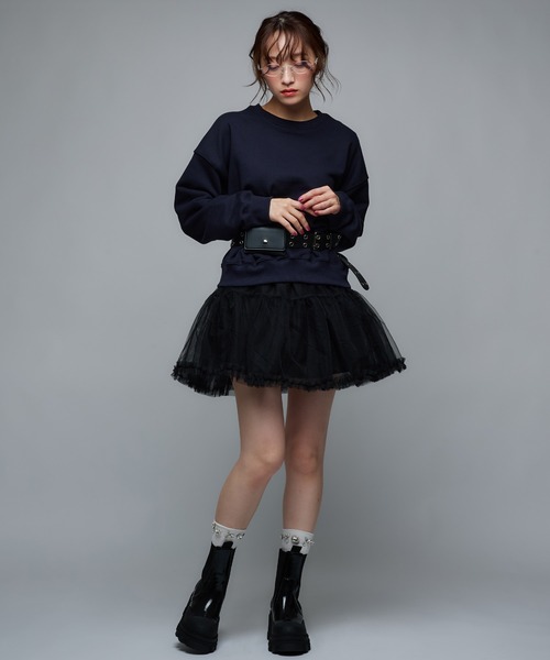 Narcissus（ナルシス）の「クロップドスウェット（スウェット・レディース・ホワイト/ネイビー・FREE）」の5枚目の写真