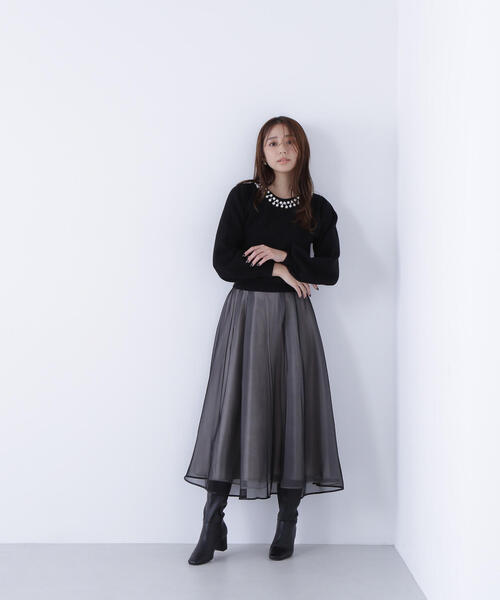 フレアスカート グレー CLETTEオリジナル☆フレアスカート | 大きいサイズ レディース