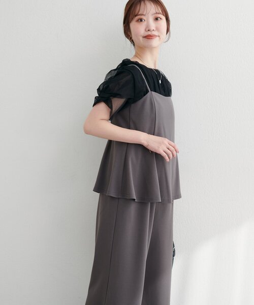 natural couture(ナチュラルクチュール)の「【WEB限定】ストレッチペプラムオールインワン(つなぎ/オールインワン・レディース・グレー/ブラック/グレイッシュベージュ・FREE)」の17枚目の写真