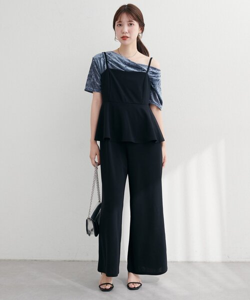 【新品】IENA LA BOUCLEカットワークレースオールインワン ブラック 追加》IENA LA BOUCLE カットワークレースオールインワン2（IENA