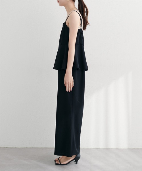 natural couture(ナチュラルクチュール)の「【WEB限定】ストレッチペプラムオールインワン(つなぎ/オールインワン・レディース・グレー/ブラック/グレイッシュベージュ・FREE)」の6枚目の写真