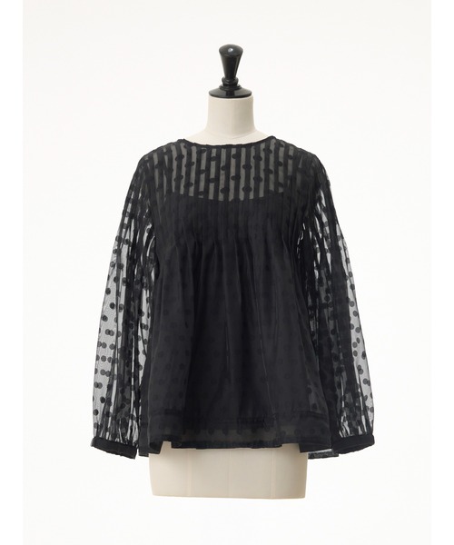 UNIVERVAL MUSE（ユニバーバル ミューズ）の「ノアールドット_ピンタックドットJQブラウス（シャツ/ブラウス・レディース・ブラック/グレイッシュブルー・2）」の4枚目の写真