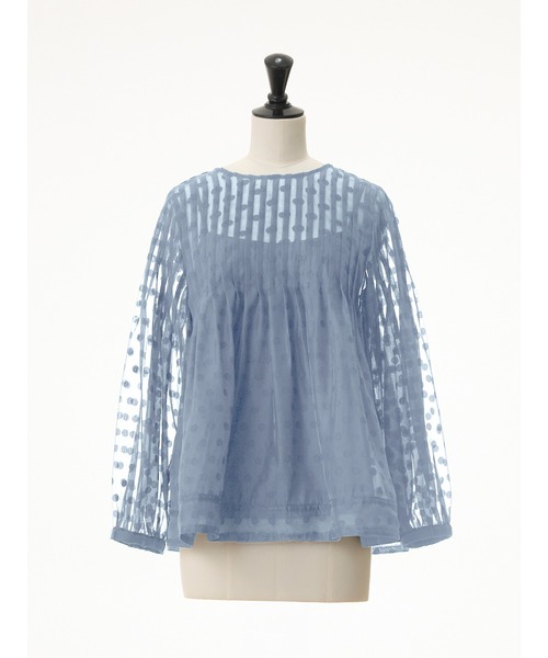 UNIVERVAL MUSE（ユニバーバル ミューズ）の「ノアールドット_ピンタックドットJQブラウス（シャツ/ブラウス・レディース・ブラック/グレイッシュブルー・2）」の14枚目の写真