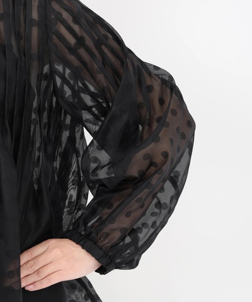 UNIVERVAL MUSE（ユニバーバル ミューズ）の「ノアールドット_ピンタックドットJQブラウス（シャツ/ブラウス・レディース・ブラック/グレイッシュブルー・2）」の11枚目の写真