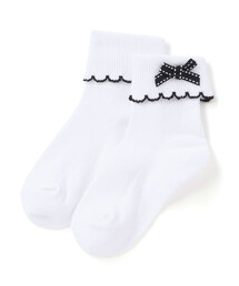 BeBe | リボンポイントスカラップ折り返しソックス(11~24cm)(ソックス/靴下)