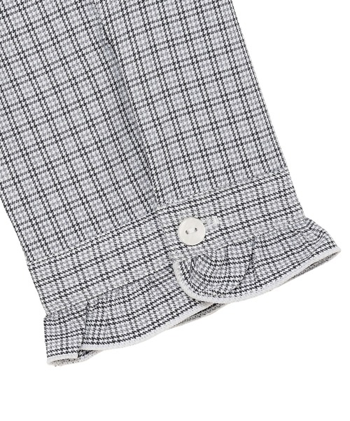 TOKYO SHIRTS（トウキョウシャツ）の「COFREX  スタンド ゴムシャーリングブラウス 長袖 レディースデザインシャツ（シャツ/ブラウス・レディース・グレー・S/M/L/LL）」の4枚目の写真