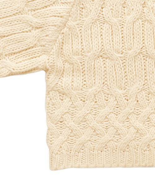 select MOCA Et(セレクトモカエト)の「【Et】Half-Sleeve Cable Knit(ニット/セーター・レディース・モカ/アイボリー/ブラック・FREE)」の14枚目の写真