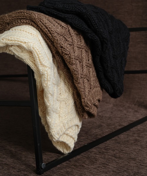 select MOCA Et(セレクトモカエト)の「【Et】Half-Sleeve Cable Knit(ニット/セーター・レディース・モカ/アイボリー/ブラック・FREE)」の10枚目の写真