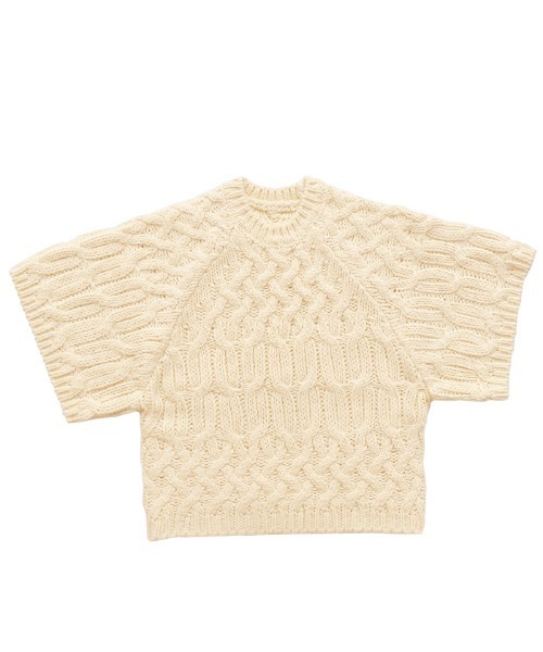 select MOCA Et(セレクトモカエト)の「【Et】Half-Sleeve Cable Knit(ニット/セーター・レディース・モカ/アイボリー/ブラック・FREE)」の21枚目の写真