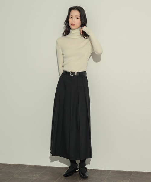 NEUNA(ヌナ)の「【NEUNAロングセラースカート】クラシックプリーツミディスカート(スカート・レディース・ブラック/グレー/ブラウン/ベージュ・FREE/LARGE)」の22枚目の写真