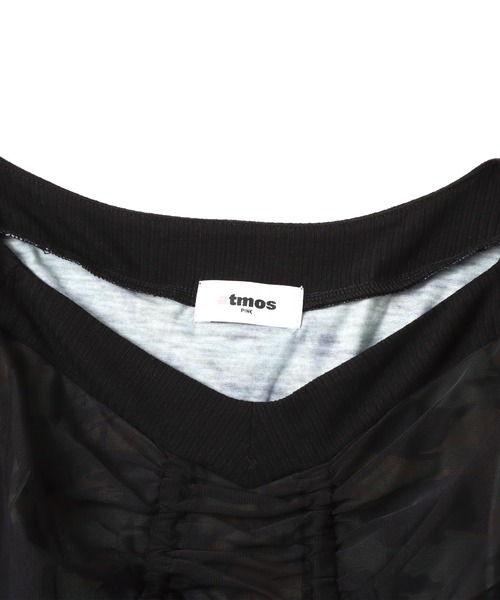 atmos pink（アトモスピンク）の「atmos pink See-through Layered LS T-shirt / アトモス ピンク シースルー レイヤード エルエス ティーシャツ（Tシャツ/カットソー・レディース・グレー/ブラック/ウッドランド・FREE）」の5枚目の写真