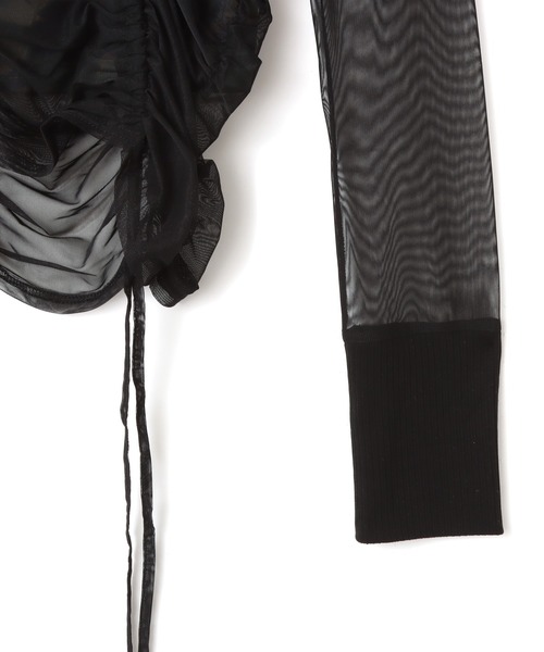 atmos pink（アトモスピンク）の「atmos pink See-through Layered LS T-shirt / アトモス ピンク シースルー レイヤード エルエス ティーシャツ（Tシャツ/カットソー・レディース・グレー/ブラック/ウッドランド・FREE）」の6枚目の写真