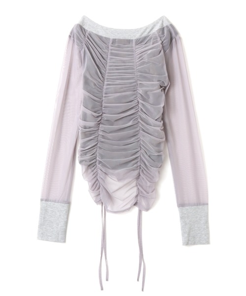 atmos pink（アトモスピンク）の「atmos pink See-through Layered LS T-shirt / アトモス ピンク シースルー レイヤード エルエス ティーシャツ（Tシャツ/カットソー・レディース・グレー/ブラック/ウッドランド・FREE）」の16枚目の写真