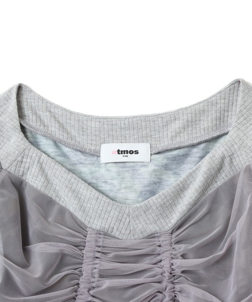 atmos pink（アトモスピンク）の「atmos pink See-through Layered LS T-shirt / アトモス ピンク シースルー レイヤード エルエス ティーシャツ（Tシャツ/カットソー・レディース・グレー/ブラック/ウッドランド・FREE）」の13枚目の写真
