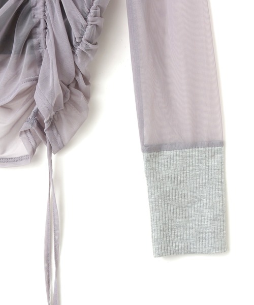 atmos pink（アトモスピンク）の「atmos pink See-through Layered LS T-shirt / アトモス ピンク シースルー レイヤード エルエス ティーシャツ（Tシャツ/カットソー・レディース・グレー/ブラック/ウッドランド・FREE）」の15枚目の写真