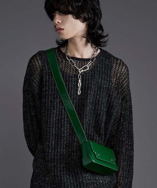 Ellno Loset（エルノロゼット）の「コンパクトショルダーバック（ショルダーバッグ・メンズ・ブラック/ホワイト/グリーン・FREE）」の15枚目の写真