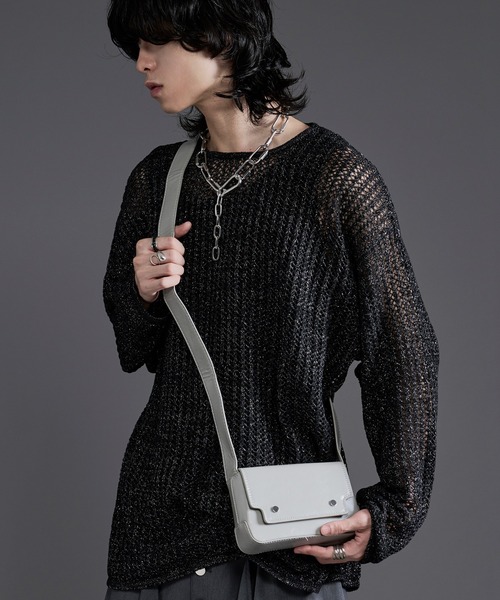 Ellno Loset（エルノロゼット）の「コンパクトショルダーバック（ショルダーバッグ・メンズ・ブラック/ホワイト/グリーン・FREE）」の12枚目の写真