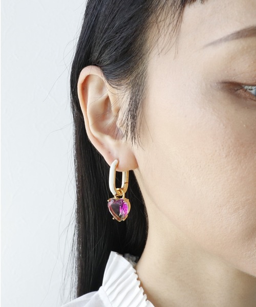 ハートビジュ×エポワンタッチピアス（2WAY)（ピアス（両耳用