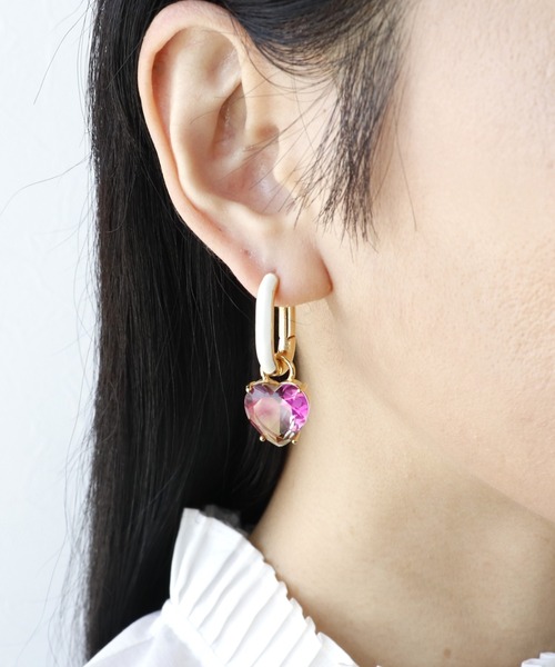 ハートビジュ×エポワンタッチピアス（2WAY)（ピアス（両耳用