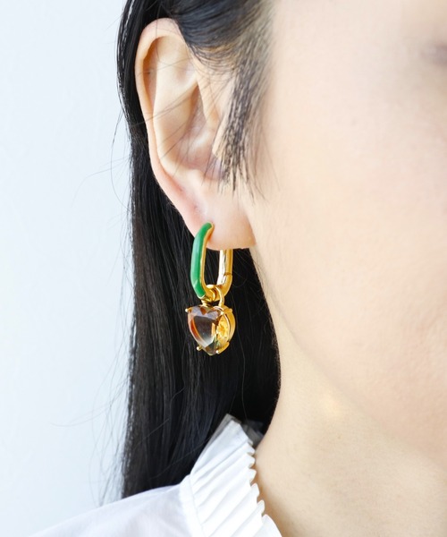 ハートビジュ×エポワンタッチピアス（2WAY)（ピアス（両耳用