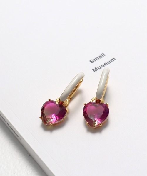 Three Four Time(スリーフォータイム)の「ハートビジュ×エポワンタッチピアス(2WAY)(ピアス(両耳用)・レディース・グリーン/アイボリー・FREE)」の15枚目の写真