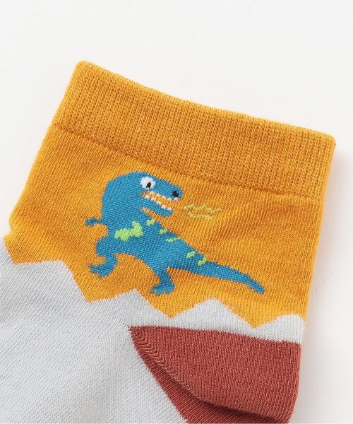 kladskap（クレードスコープ）の「恐竜ショートソックス2足セット（ソックス/靴下・キッズ・ベージュ/ブラック・L(18-20cm)/M(16-18cm)/S(13-15cm)/11-13cm）」の3枚目の写真