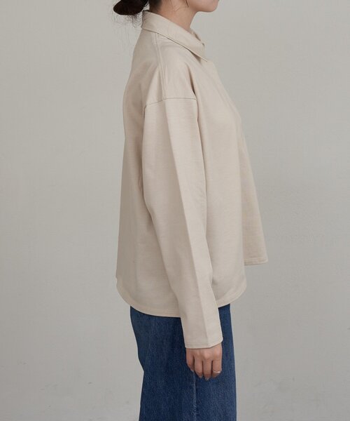 russet(ラシット)の「【再値下げ】スキッパーラガーシャツ(Tシャツ/カットソー・レディース・ダークグレー/ベージュ・FREE)」の11枚目の写真