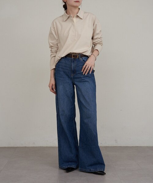 russet(ラシット)の「【再値下げ】スキッパーラガーシャツ(Tシャツ/カットソー・レディース・ダークグレー/ベージュ・FREE)」の18枚目の写真